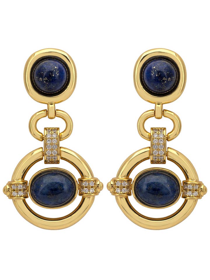 Caterina Lapis Lazuli Dråbeøreringe Guld for engroshandel hos Latelita