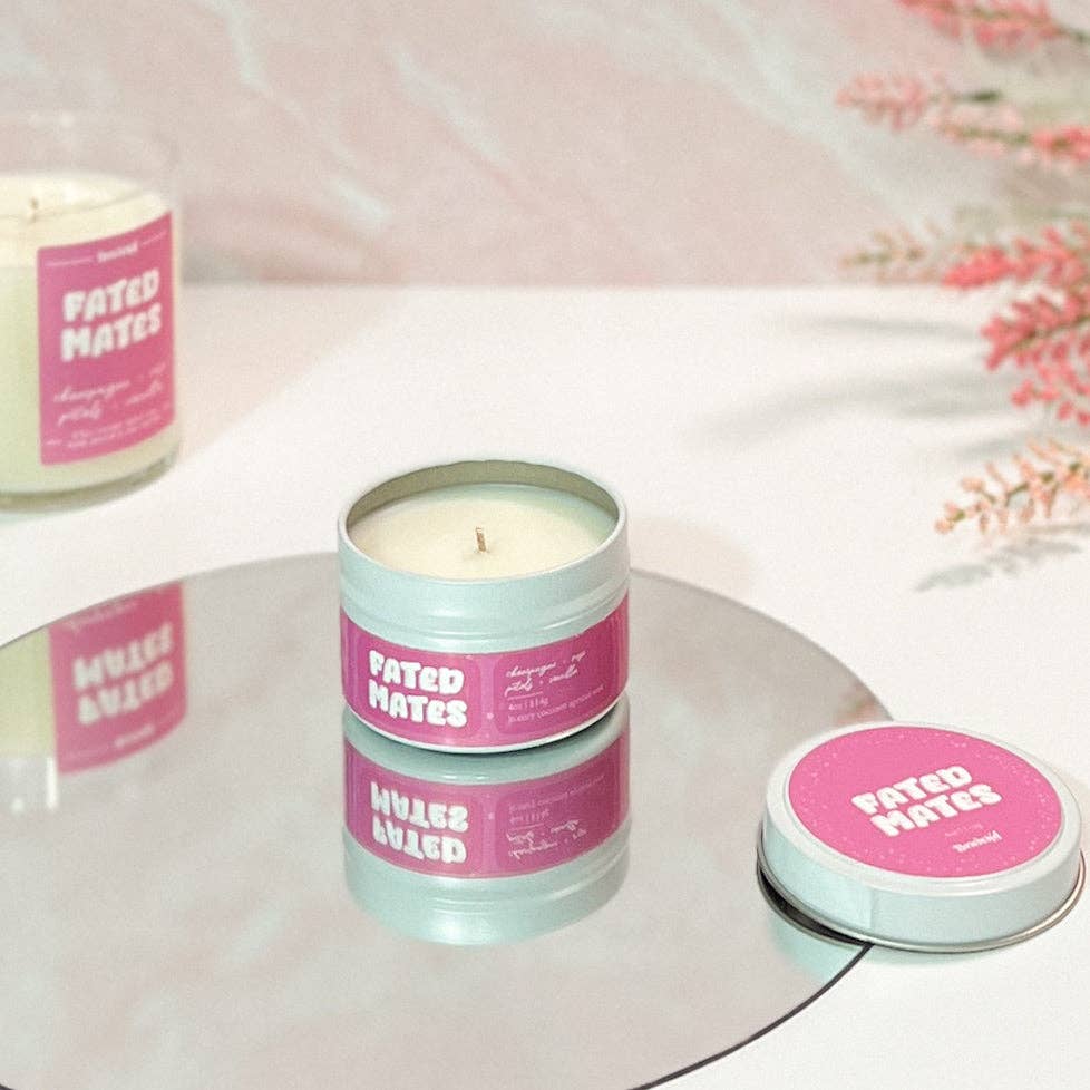 Bewick'd Studio - Wholesale Travel Candles - Fated Mates 4oz Candle - Book-Inspired Luxury Coconut Wax2