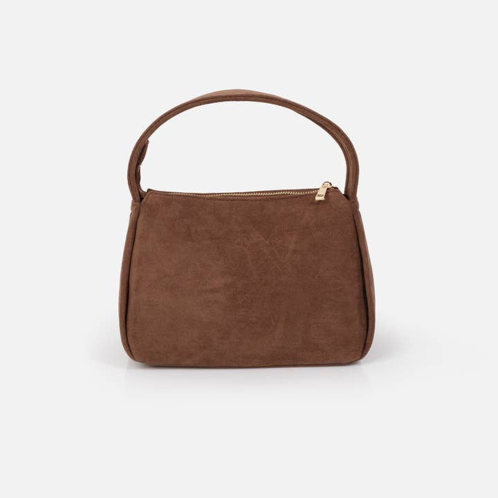 Ljusbrun slät mockaväska - BG253B027BR för wholesale av Bizou