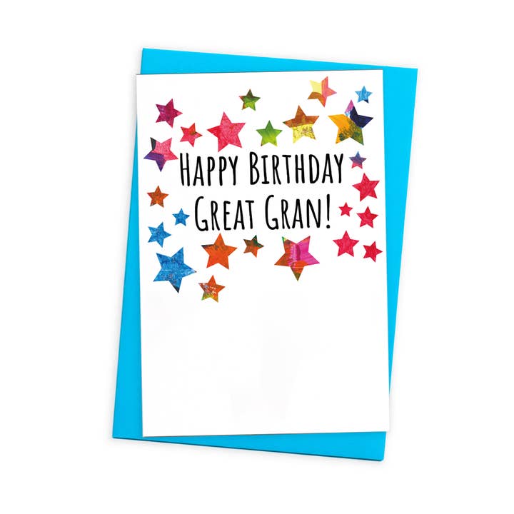 Great Gran Birthday Greeting Card With Coloured Envelope for wholesale by size3art