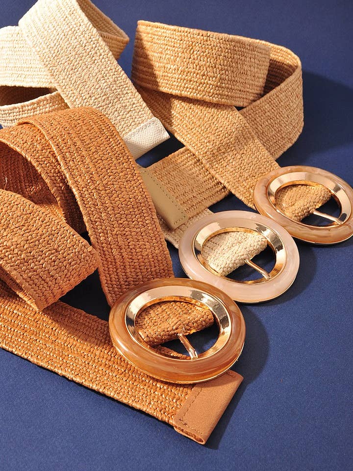 Cinturón Tejido con Hebilla Redonda TTB-116 para venta al por mayor de anbfashion