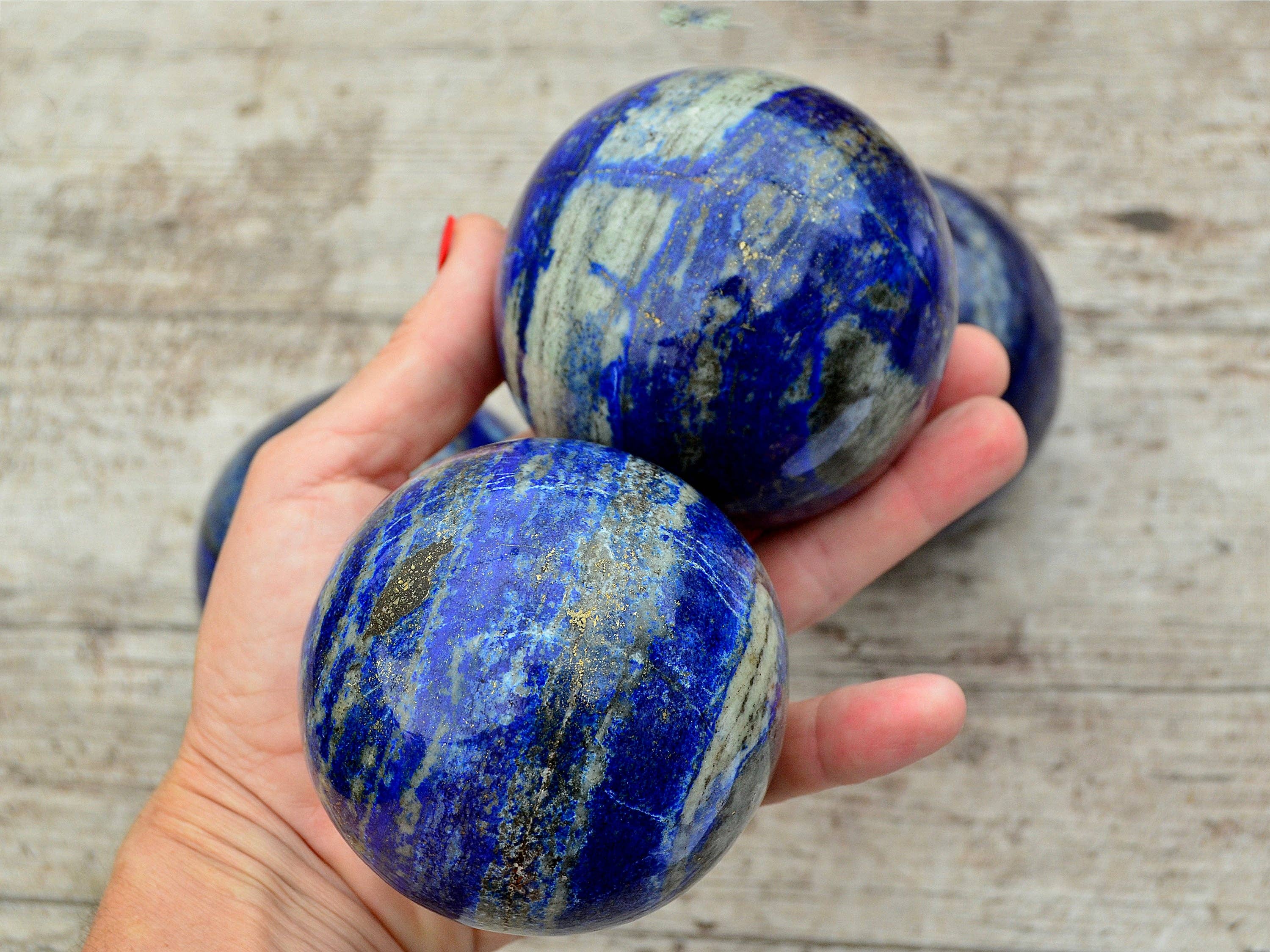 Kaia & Crystals - Wholesale Spiritual Stone/Crystal - XL Lapis Lazuli Sphere (65mm - 100mm)3