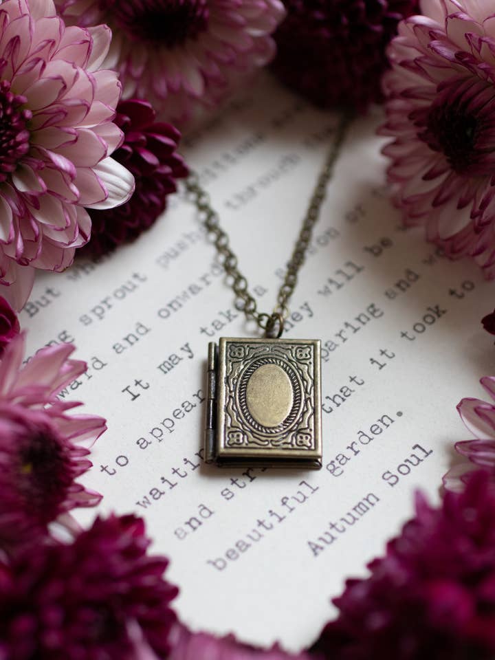 Book Locket Necklace for wholesale by Autumn Soul