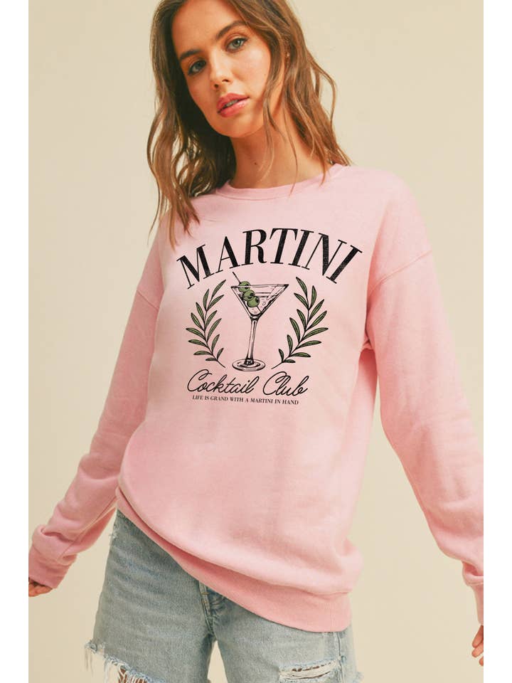 Honestee - Wholesale Sweatshirt - Women's - Martini Cocktail Club Long Sleeve Sweatshirt4