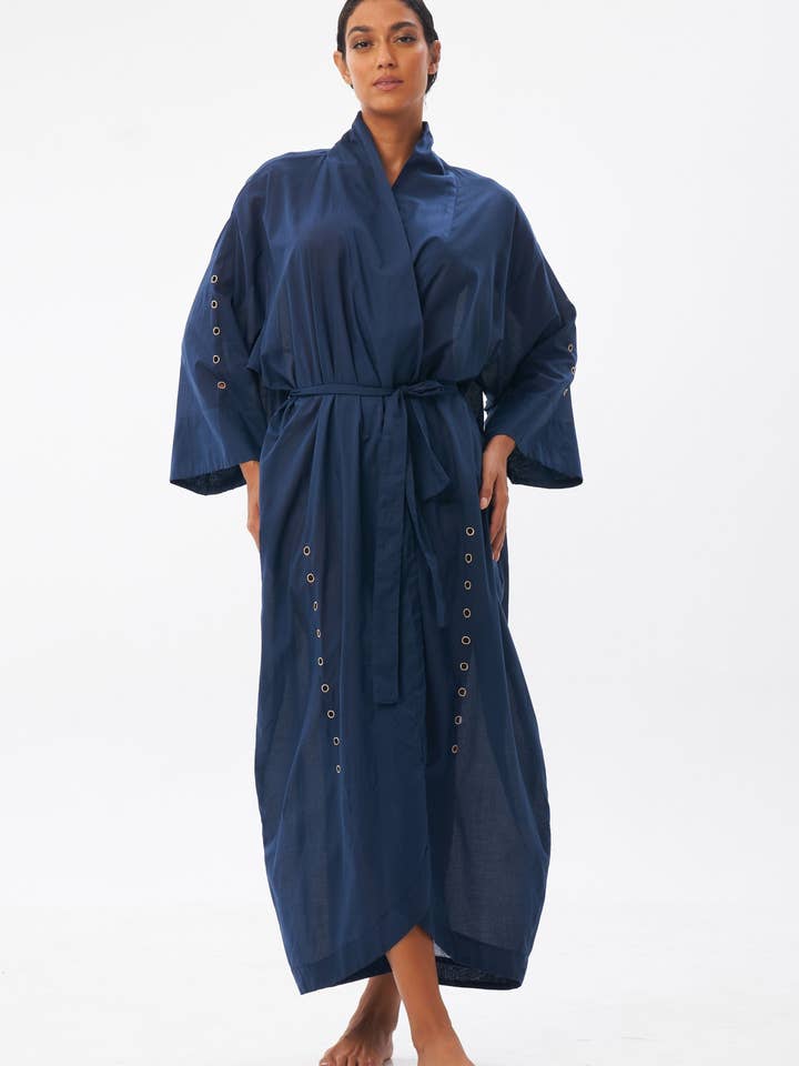 Navy Penny Kimono for wholesale on Faire2