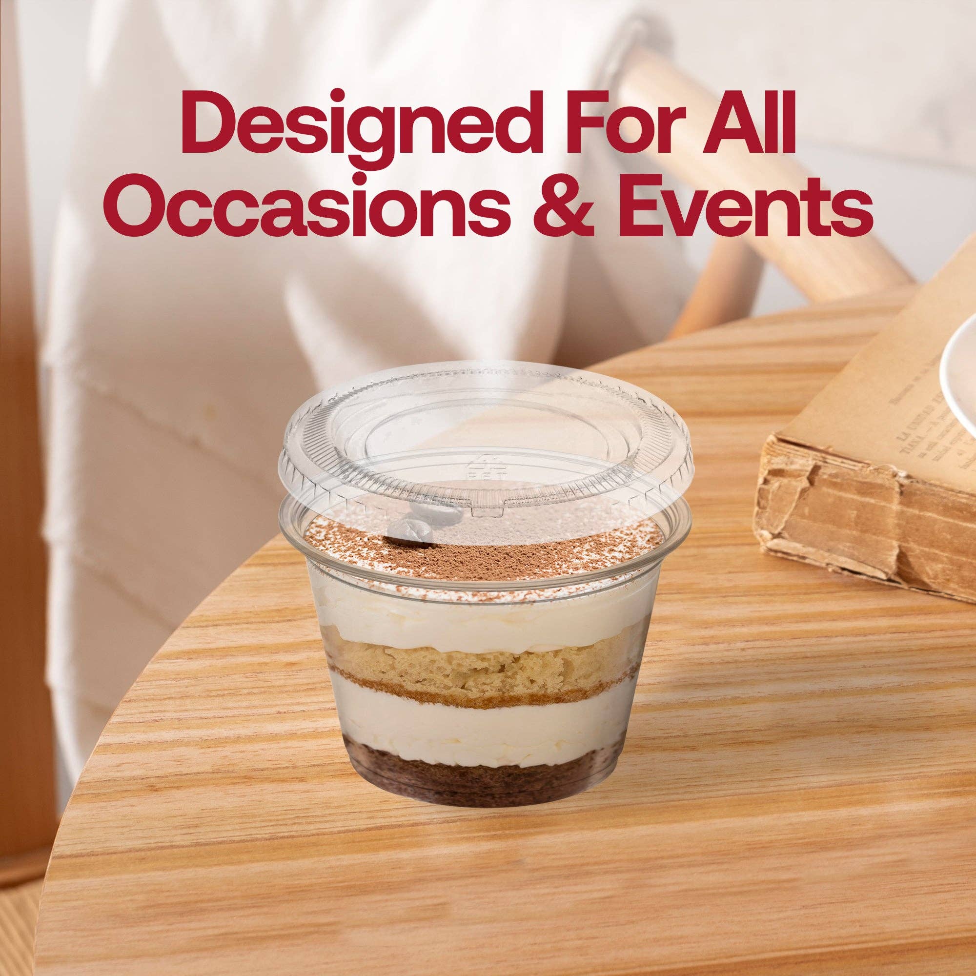 Smarty had a Party - Vendita all'ingrosso Tazze monouso - 125 set di coppette monouso in plastica trasparente da 2oz con coperchi4