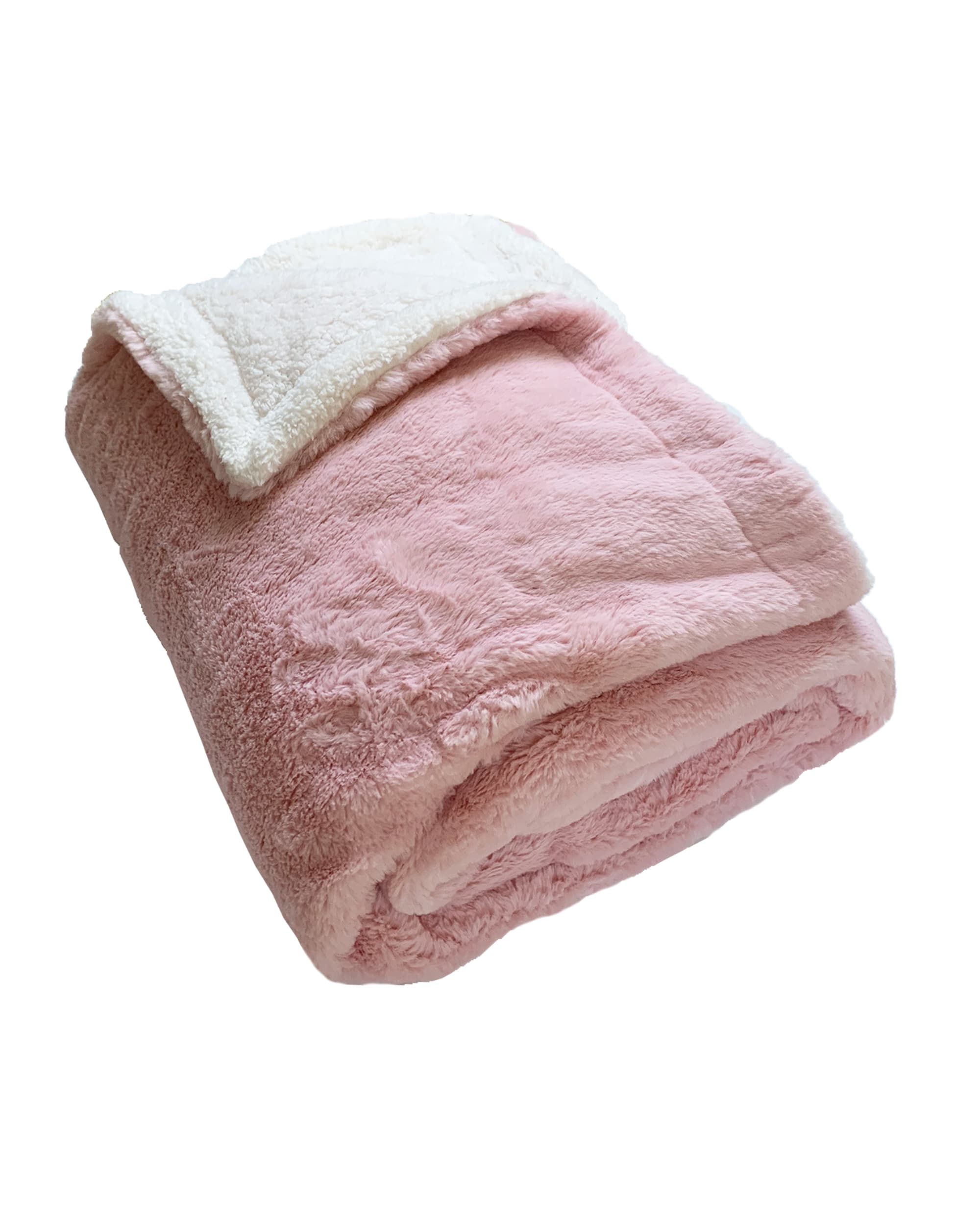Le comptoir de la plage - Wholesale Throw Blanket - Blanket XL imitation "Rabbit" pink - 220x240 cm2