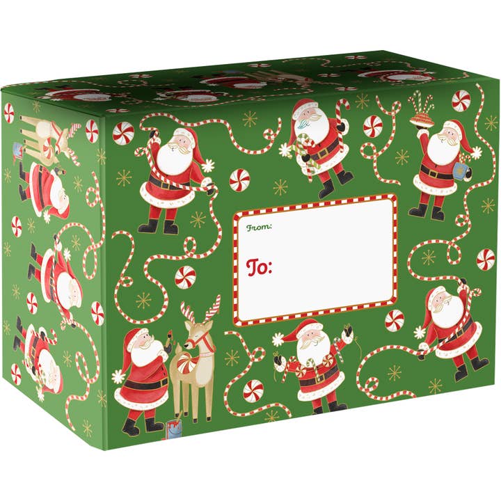Mailing Boxes - Medium Jolly Santa Green for wholesale by Jillson & Roberts