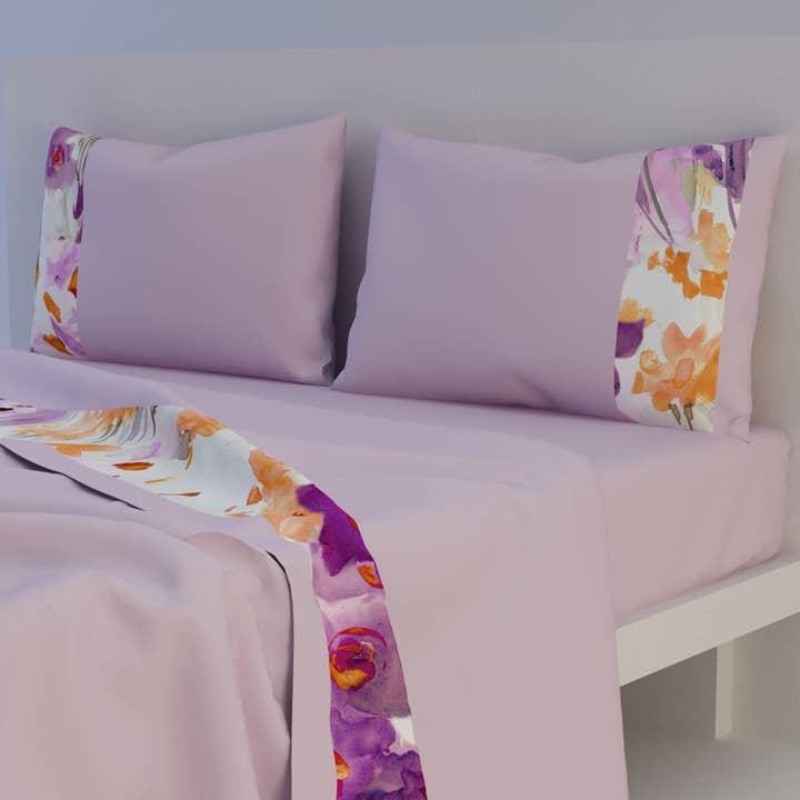 Roberta Netti Home Design - Wholesale Bedding Set - Positano Lilac Sheet Set