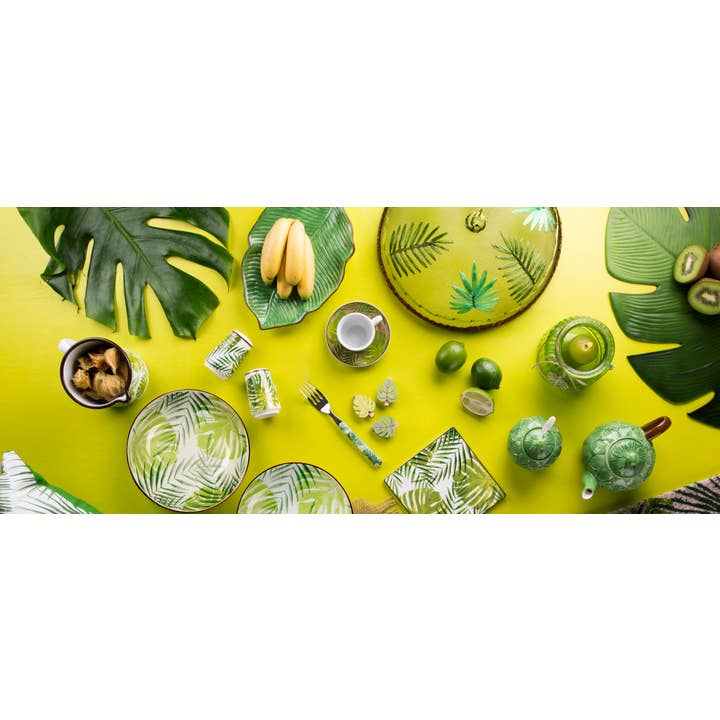 Green Set of 6 Foliage Leaf Plates 27 for wholesale on Faire1