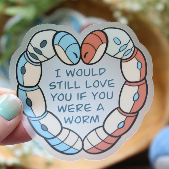Eu ainda te amaria se você fosse um worm 3" autocolante em vinil por atacado de Mamukeeto