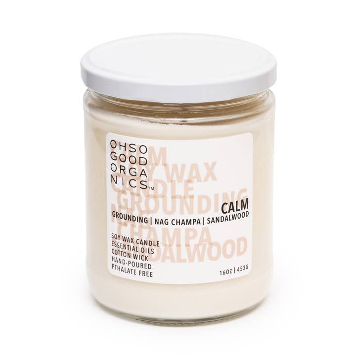Calm - Soy Wax Candle - 16oz for wholesale by oh so good organics