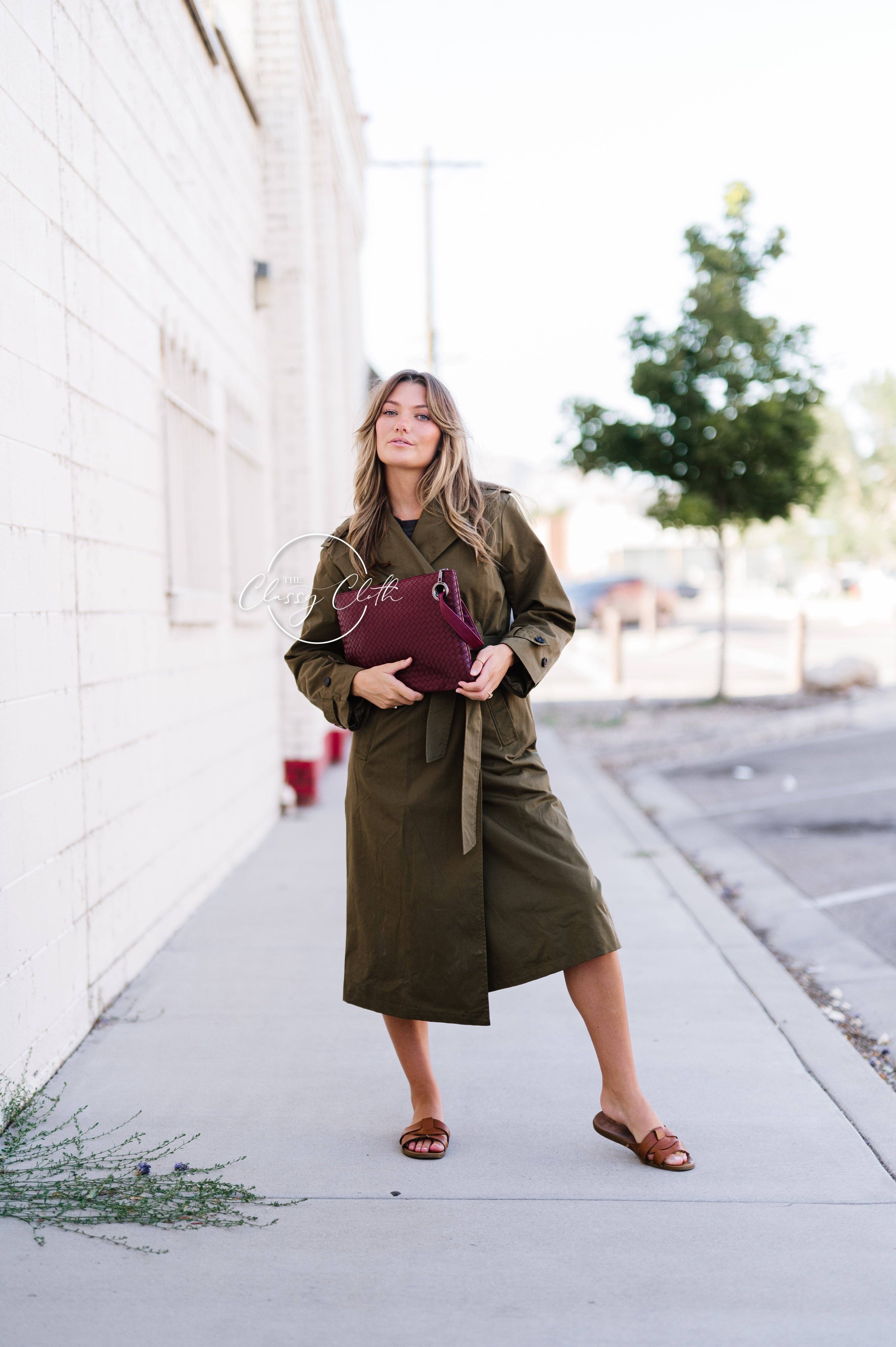 The Classy Cloth WS - Wholesale Clutch Bag - Women's - Trendy Clutch - Weave Wine RTS3