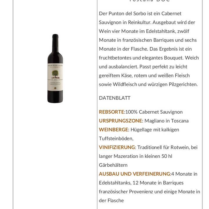 Metina SAS - Wholesale Red Wine - Punton Del Sorbo Maremma Tuscany Fattoria Mantellassi 75 cl.2