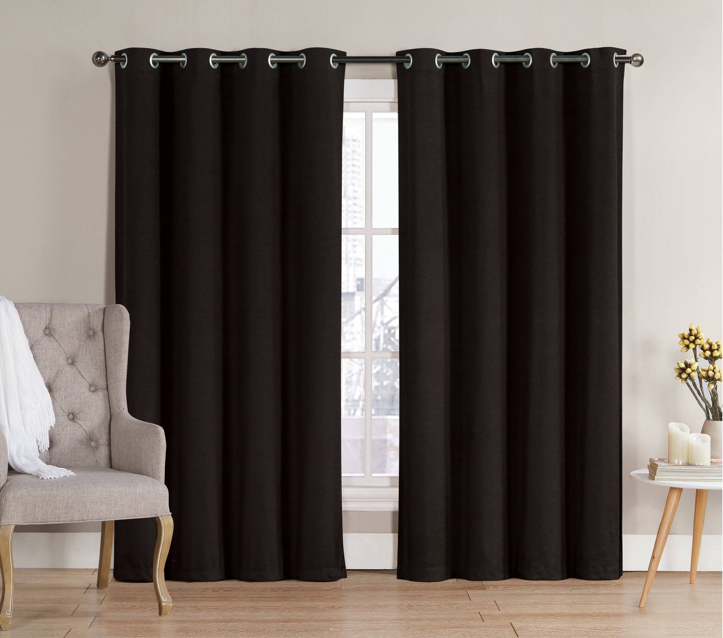 Linen Mart - Wholesale Curtain - Solid Grommet Top Thermal Insulated Blackout Window Curtain7