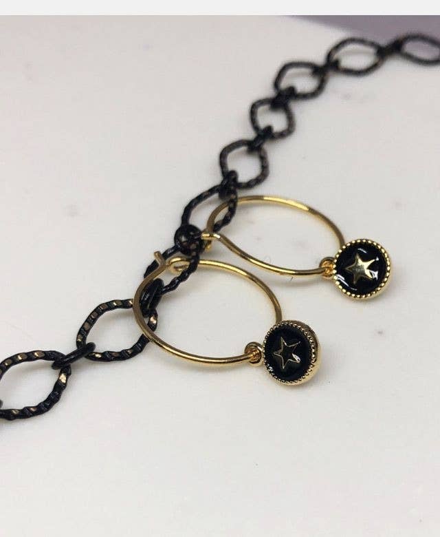 BMR - Wholesale Dangle Earrings - Small Gold Hoop With Assorted Tiny Charms4