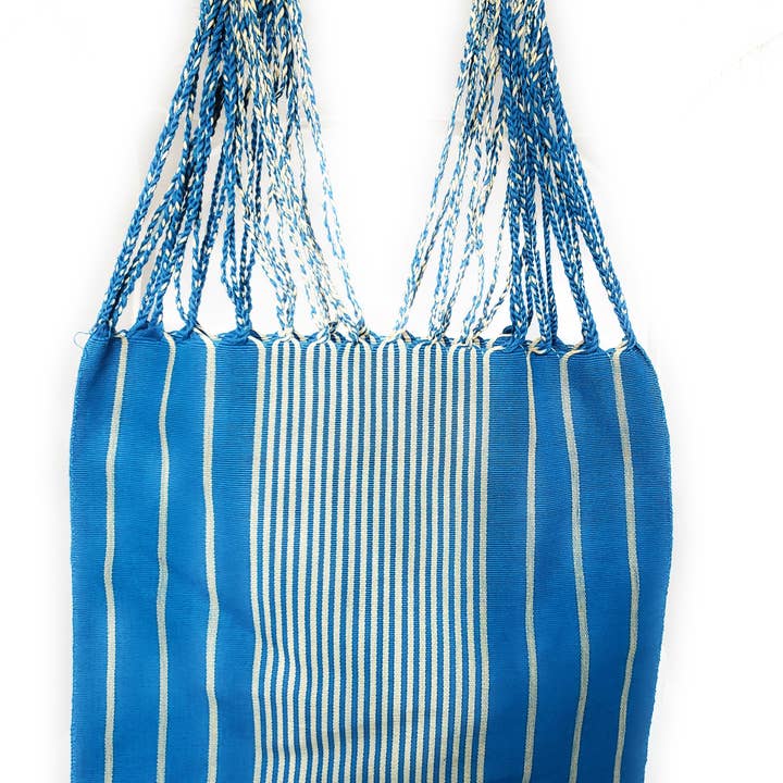 The Little Pueblo - Vente Tote bag – femme - Sac fourre-tout tissé à rayures mexicaines, hamac de Chiapas, fait main pour femme19