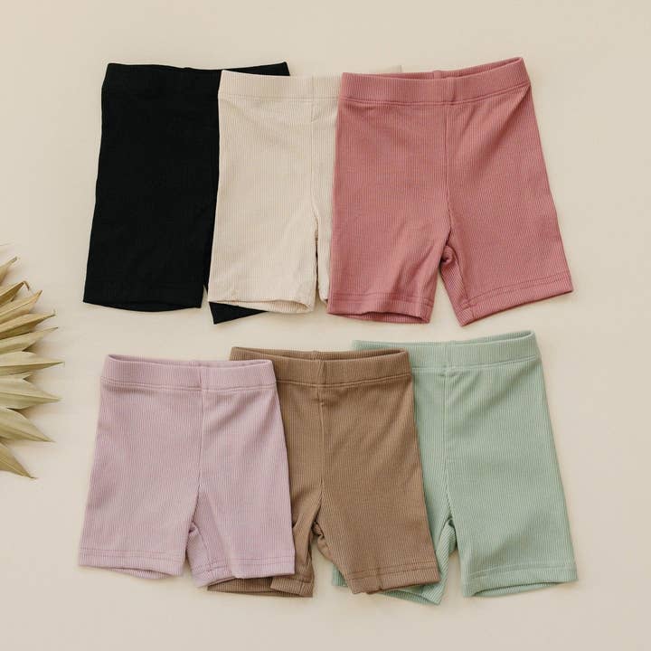 Ribbed Bamboo Bike Shorts for wholesale by Little Joy Co.