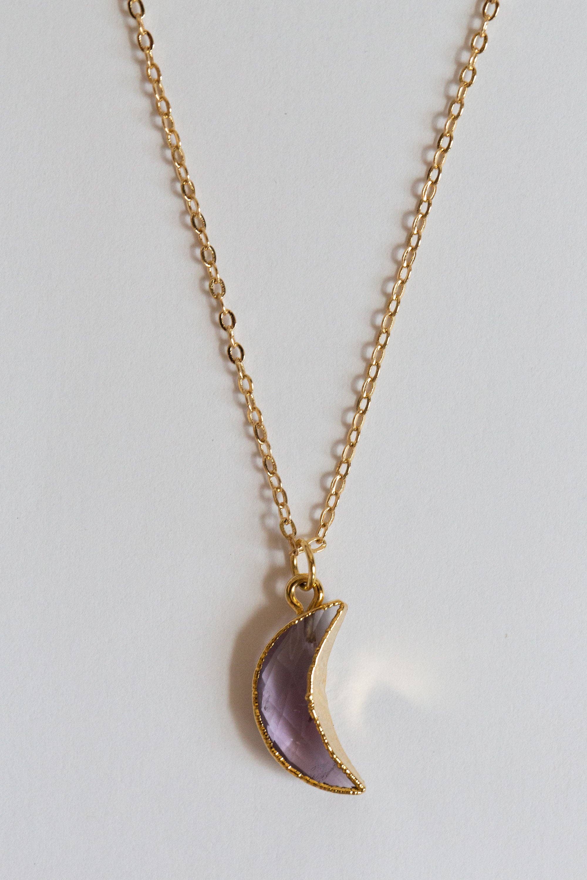 Bohemian and Bouj - Wholesale Pendant/Charm Necklace - The Moon Necklace | 14k Gold-Filled + Crystal Moon0