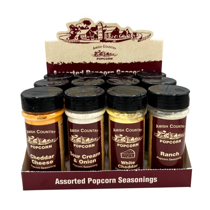 12 Pack Mix Case of All American Seasonings for wholesale by Amish Country Popcorn