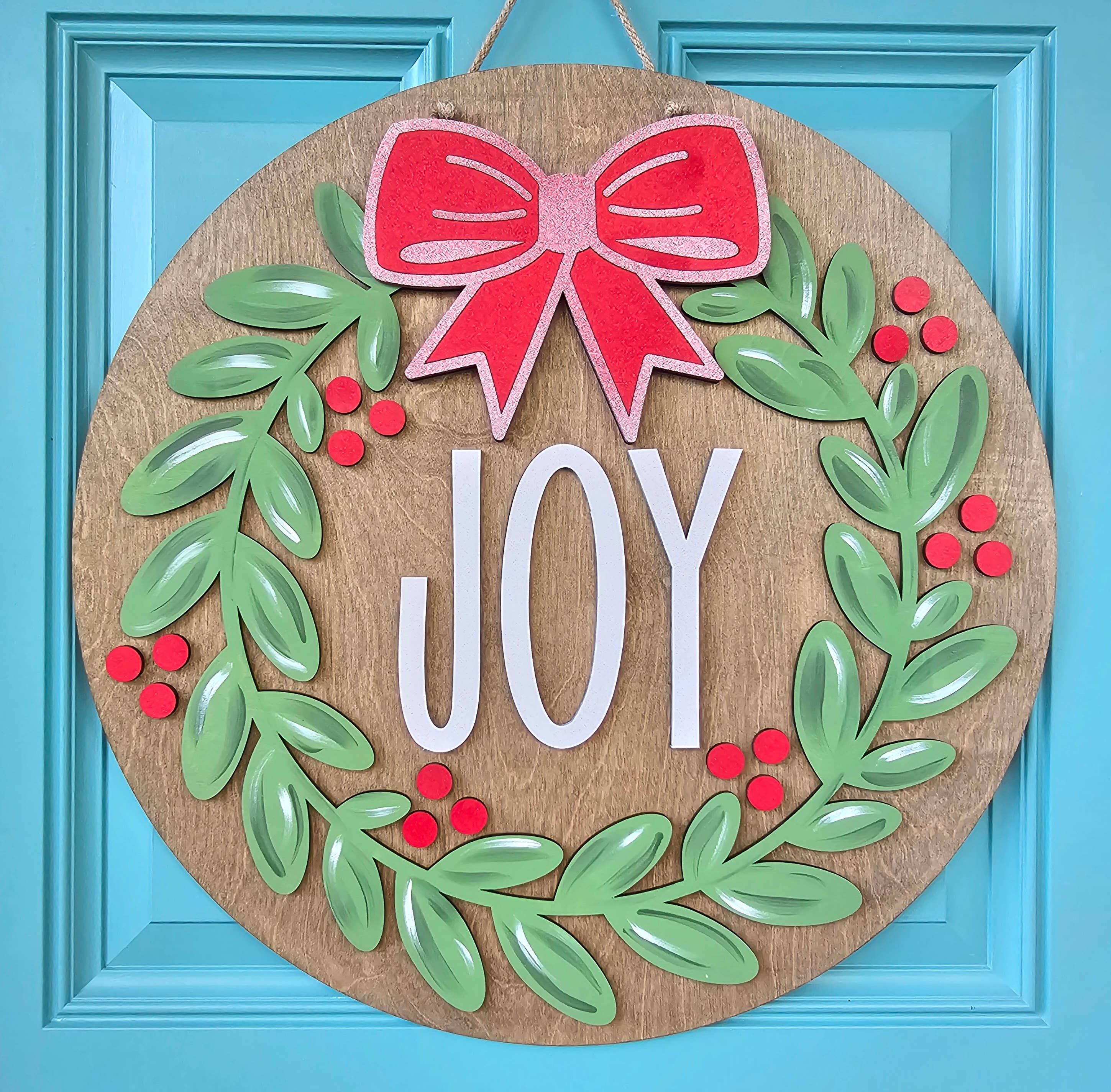 Teal Moon Creations - Wholesale DIY Craft Kit - DIY Joy Christmas Wreath Door Hanger4