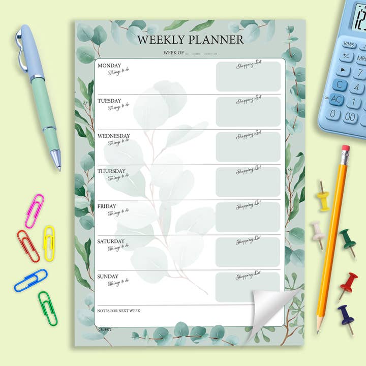 #1572 A4-Wochenplaner-Block für den Großhandel von Close to the Bone Greeting Cards and Gifts