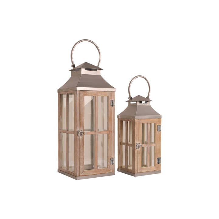 Conjunto De 2 Lanternas De Madeira #2 por atacado de CP INTERNATIONAL