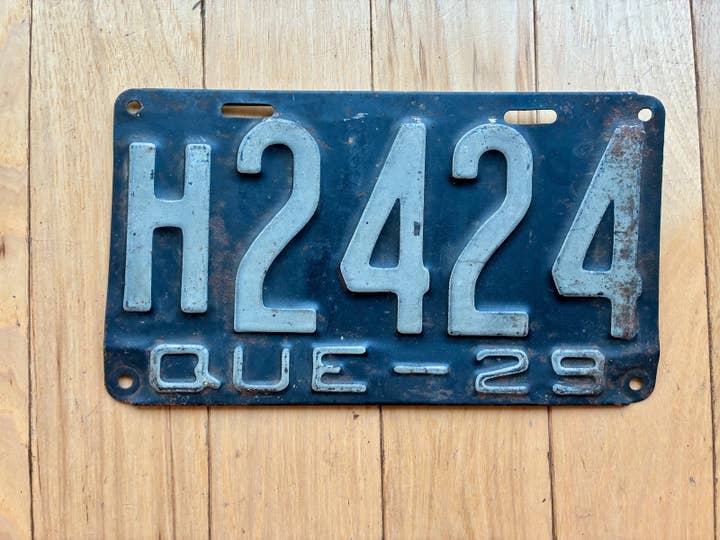 1929 Quebec nummerplade - 3.000 pund og op for engroshandel hos RusticPlates