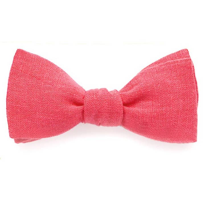Grenadine red plain linen bow tie for wholesale by Le Coq en Pap'