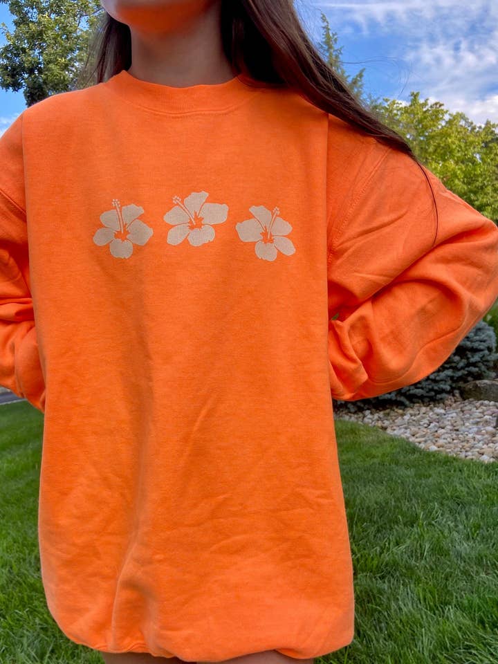 Hibiscus Sweatshirt mit Rundhalsausschnitt für den Großhandel von Lifestyle Outpost