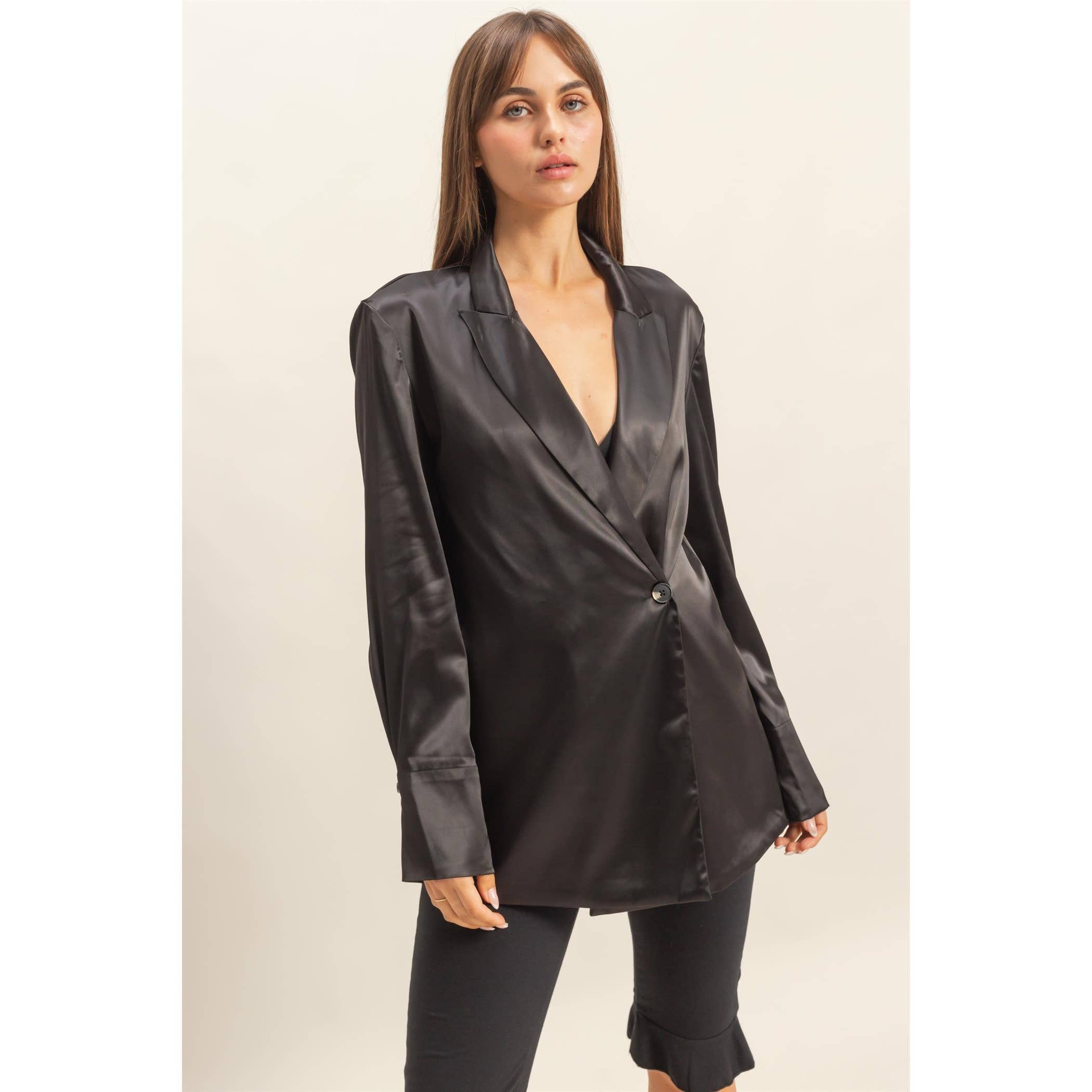 HYFVE - Wholesale Blazer - Women's - Satin Long Sleeve Blazer9