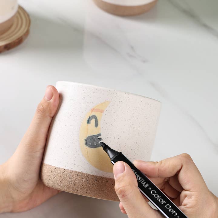 DIY Sun&Moon Pot with Pen and Saucer for wholesale by Springer Décor