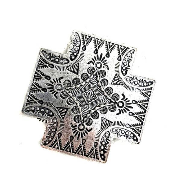 Snowing West - Wholesale Belt Buckle - Unisex - WESTERN CROSS BELT BUCKLE