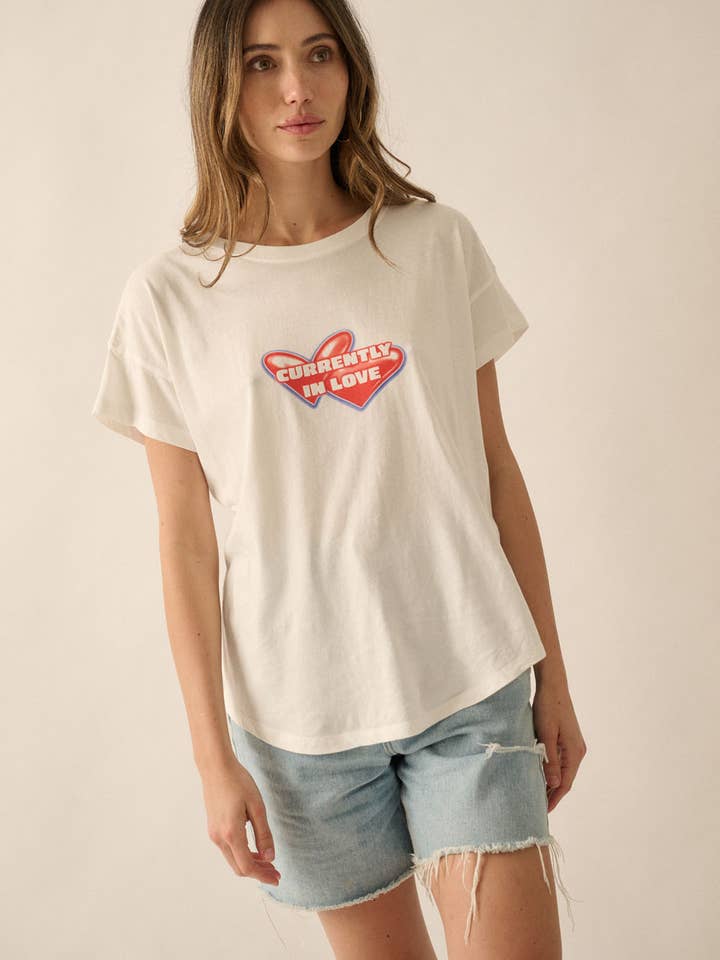 Currently in Love Garment-Wash Graphic Tee for wholesale by Vintage Canvas