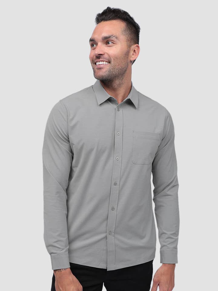 INTO THE AM - Vente Chemise à col boutonné – homme - Chemise boutonnée à manches longues pour hommes33