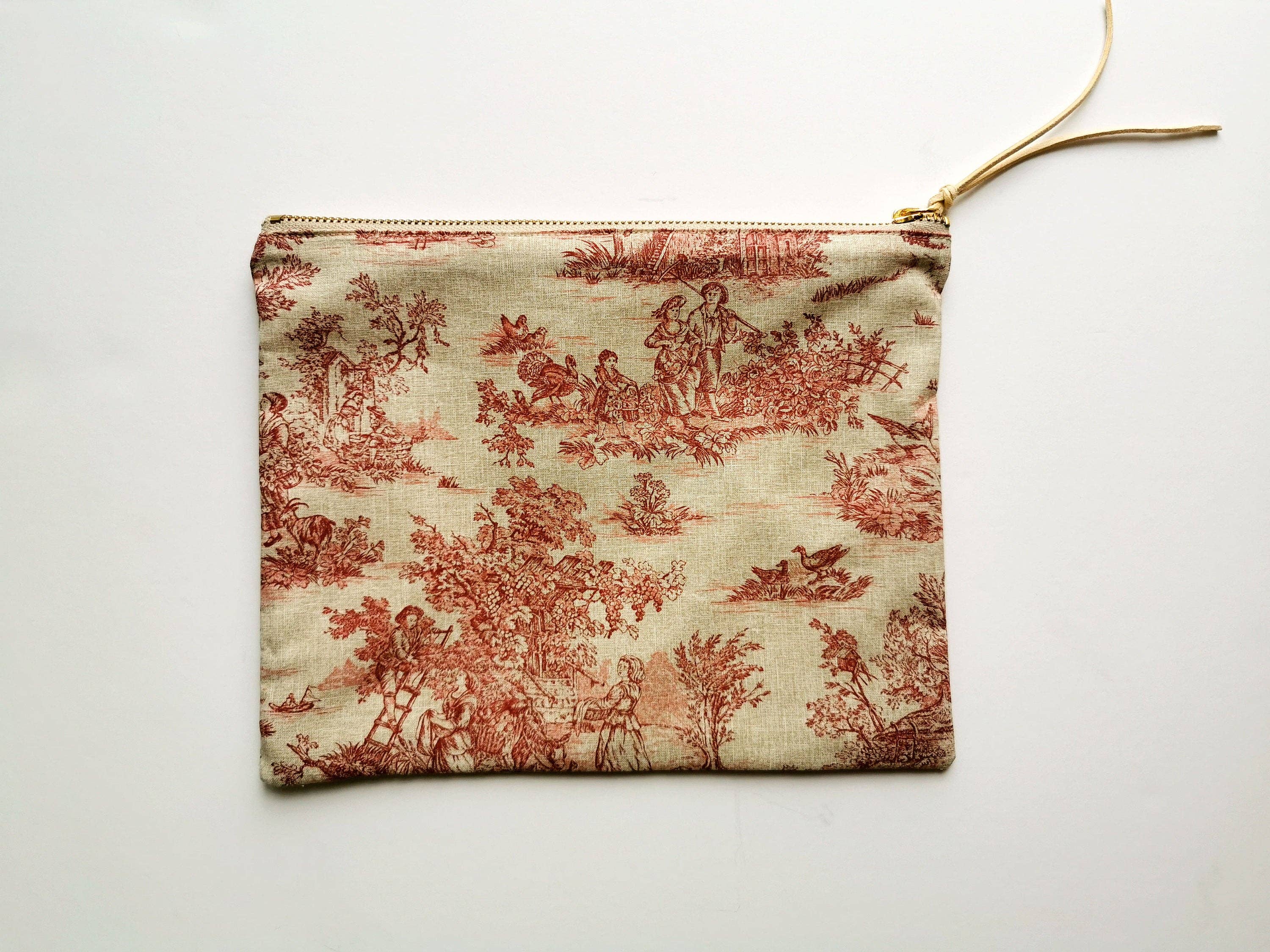 Homesite - Wholesale Pouch - Women's - Toile De Jouy Zipper Pouch, Three Colors and Two Sizes7