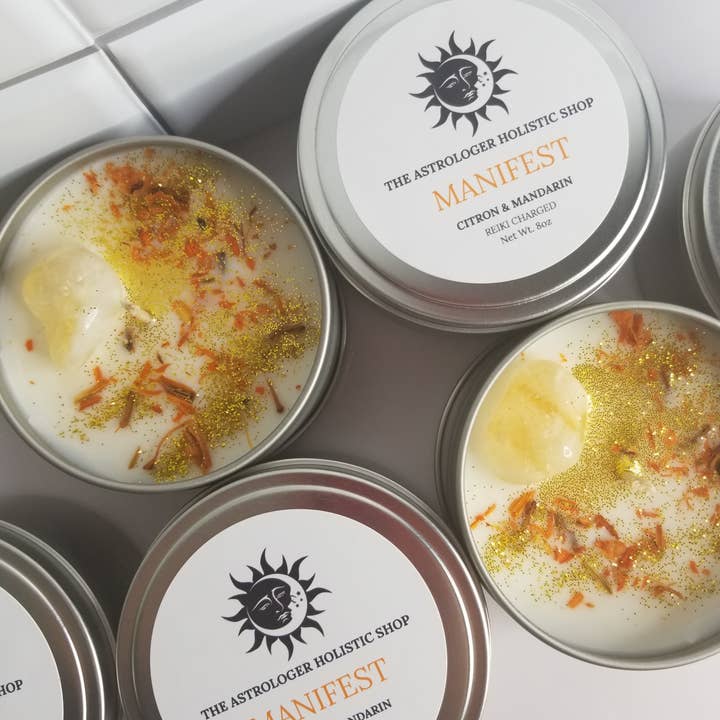 Angelic Magic - Wholesale Reiskaarsen - Privélabel op maat gemaakte kristallen kaarsen in 8oz blikken4