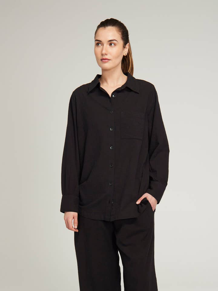 The Midi Shirt - Black for wholesale by Nudea