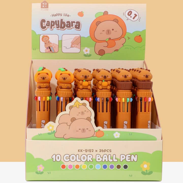 BCmini - Wholesale Pen - CAPYBARA Vol.2 10-COLOR RETRACTABLE BALL PEN-36