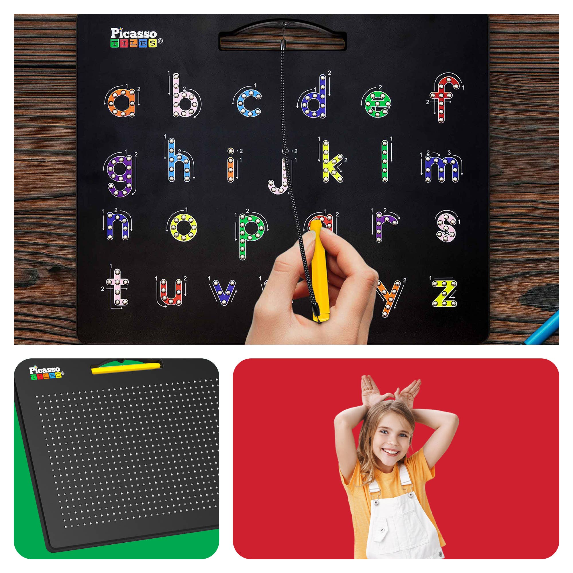 PicassoTiles - Wholesale Drawing Board - Kids & Baby - PicassoTiles Double-Sided Magnetic Drawing Tablet Pad4