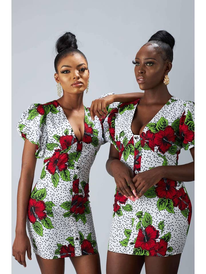 ZIZI DRESS WITH BUTTONS for wholesale by Abebi Modish