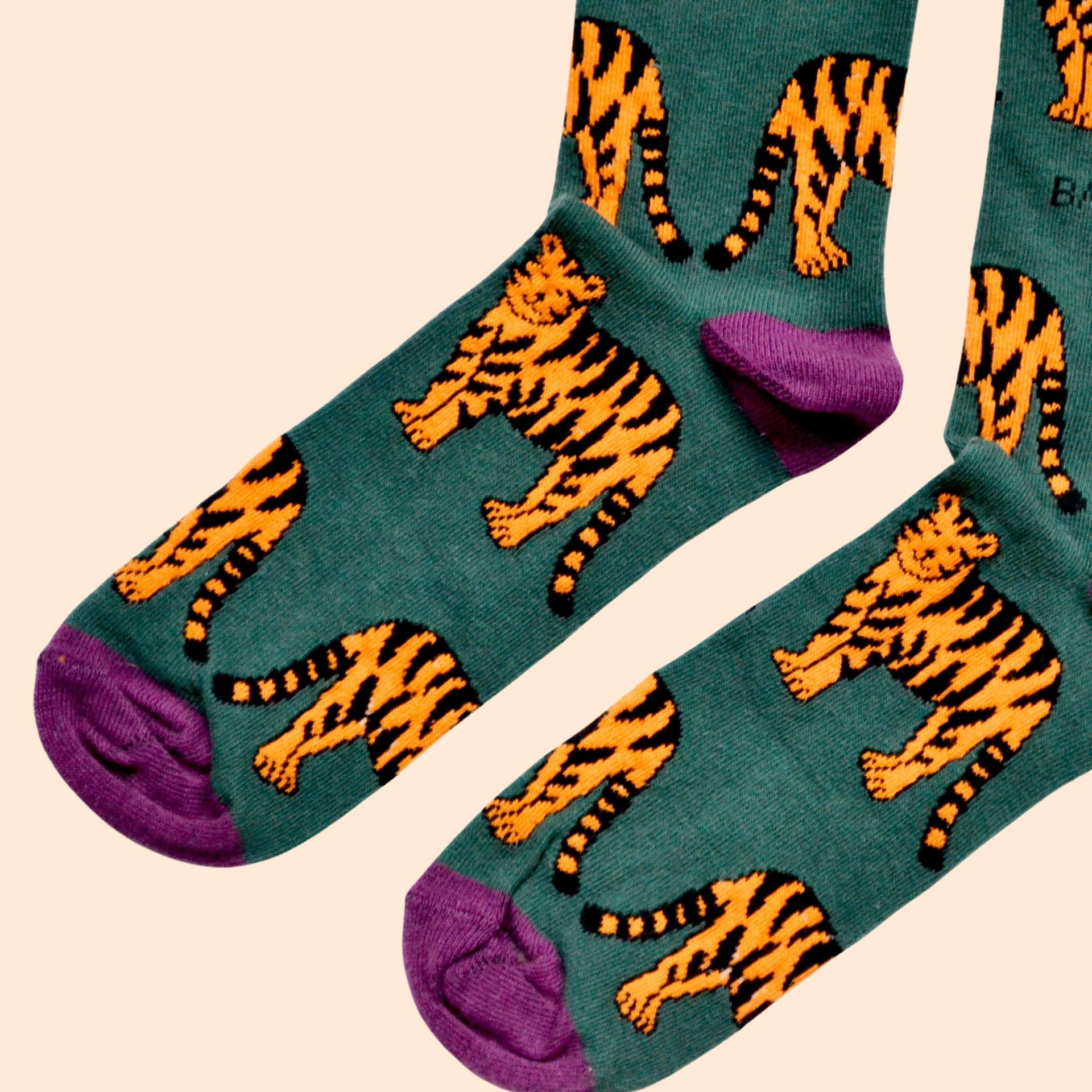 Bare Kind Socks - Vendita all'ingrosso Calzini - Unisex - Calze con Tigre | Calze in Bambù | Calze verdi | Calze ispirate all’Asia3