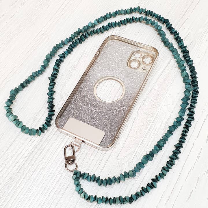 Cadena para móvil Buri-semillas de palma con parche de acero inoxidable 125 cm para venta al por mayor de Gloria-Maris