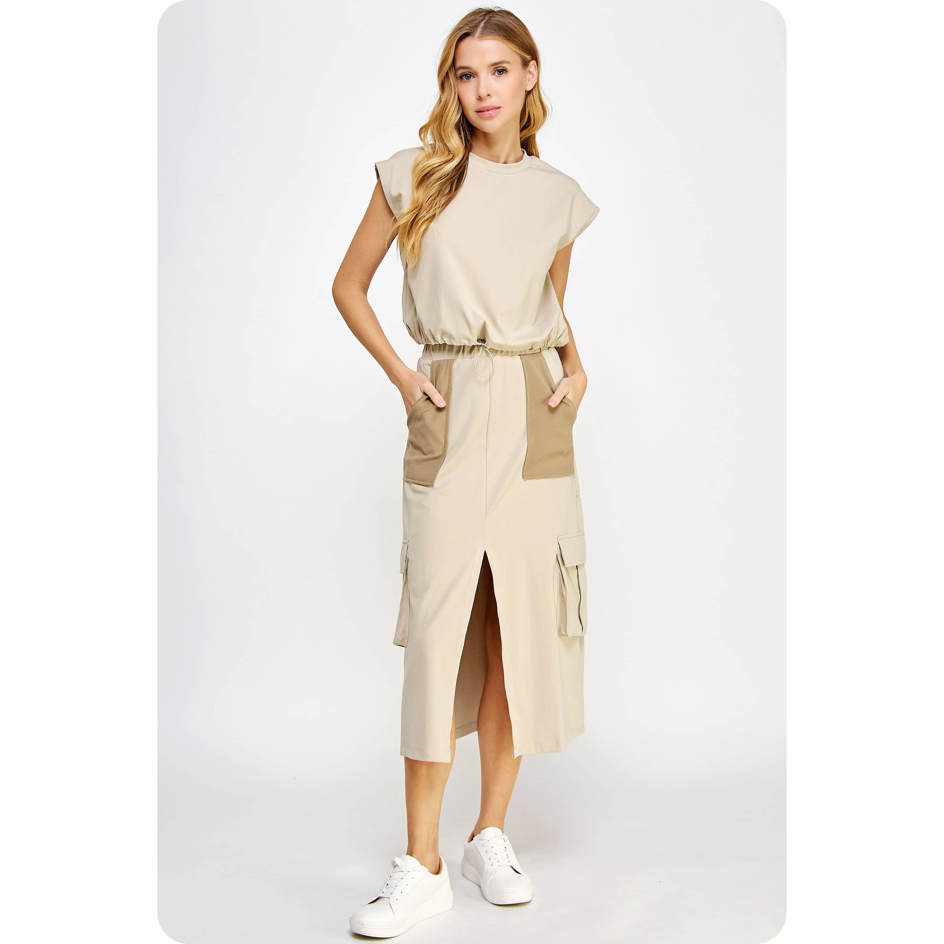 Strut & Bolt - Wholesale Knit Top - Women's - Drawstring Knit Cap Tee Top7