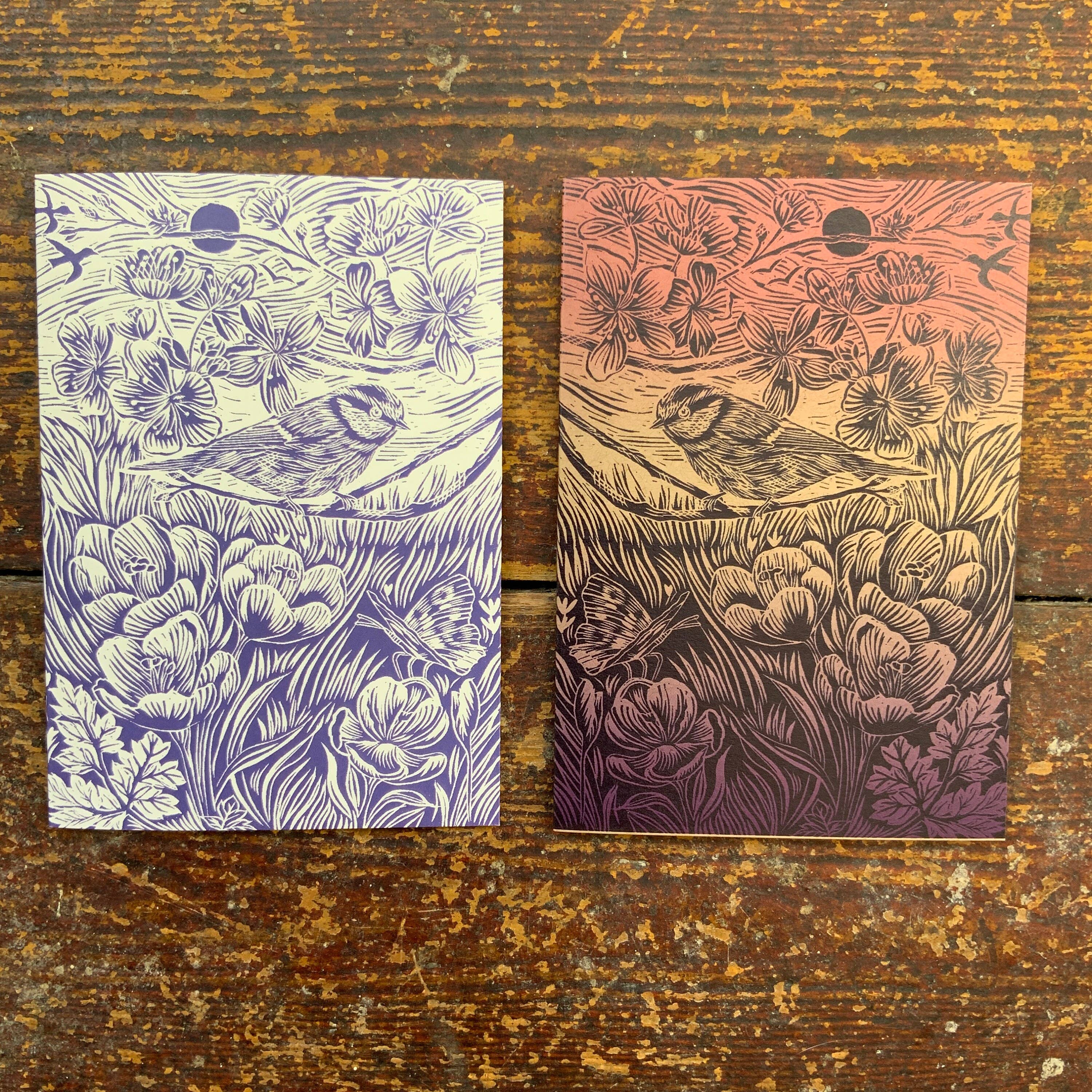 Vivienne Keable – Engroshandel Fødselsdagskort – Linocut Print - Bluetit - Lykønskningskort - Bird - Fødselsdag Ca4