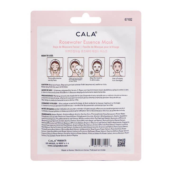 PINEAPPLE Beauty – Máscara facial por atacado – CALA 67102 Máscara Facial de 5 Folhas Rosewater - 6 conjuntos5