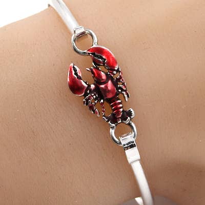 FR5662 Red Lobster Crawfish Crayfish Casting Bangle Bracelet for wholesale by 0011 PREMIERE