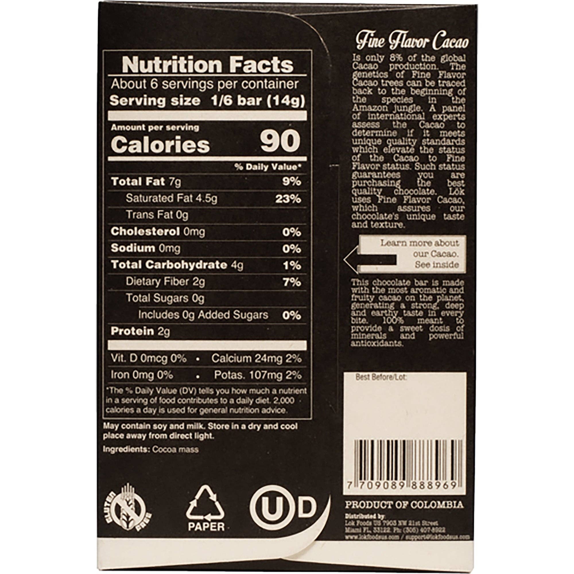 Lok Foods Austria - Venta al por mayor Chocolate - Chocolate negro Bean to Bar: 100% cacao de sabor fino1