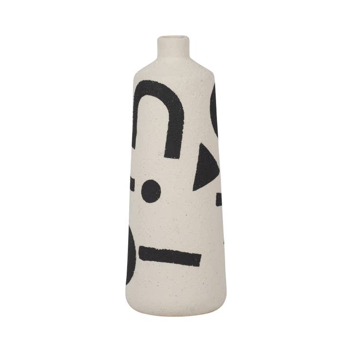 Sagebrook Home - Wholesale Vase - Ivory 10 in. Ceramic Cylinder Boho Funky Bulbous Vase