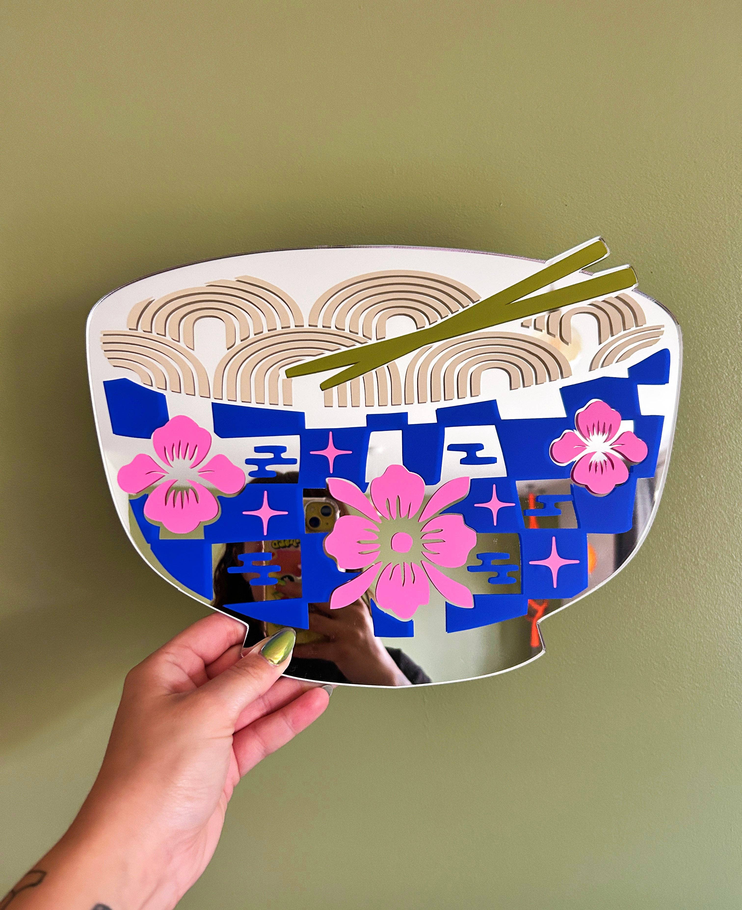 Printed Weird – wholesale Wall mirror – Ramen Noodle Bowl Mirror3